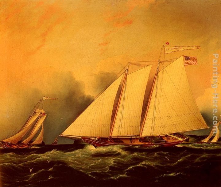 James E. Buttersworth Under Full Sail
